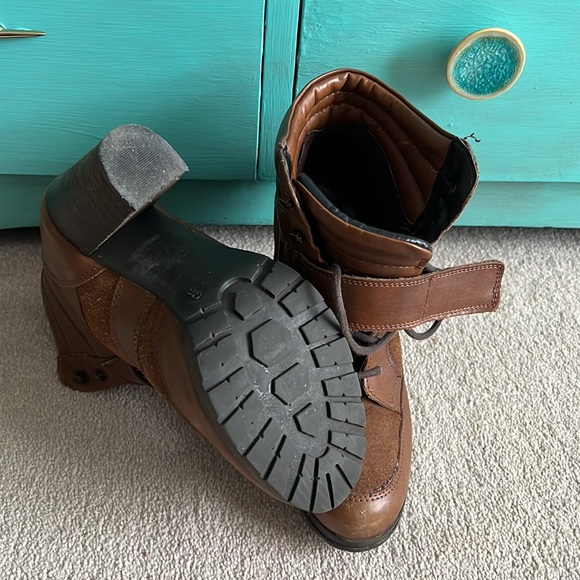 Brown / Tan Leather and Suede High-heeled Boots ALDO size 40 - Picture 4 of 6